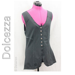 Quirky Art to Wear Garment Dyed Jersey Knit Vest
